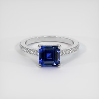 2.05 Ct. Blue Sapphire Ring, Platinum 950 1