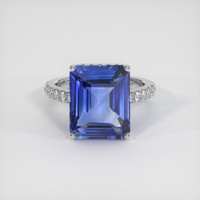8.14 Ct. Blue Sapphire Ring, 14K White Gold 1