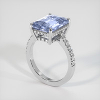 7.02 Ct. Purplish Blue Sapphire Ring, 14K White Gold 2