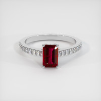 1.45 Ct. Ruby Ring, 14K White Gold 1