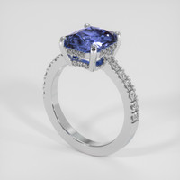 2.55 Ct. Purplish Blue Sapphire Ring, 14K White Gold 2
