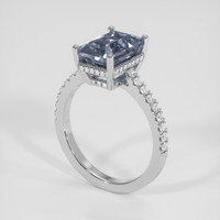 3.65 Ct. Blue Sapphire Ring, 14K White Gold 2