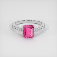 2.03 Ct. Pink Sapphire Ring, 14K White Gold 1