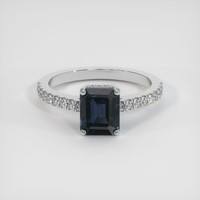 1.57 Ct. Sapphire Ring, 14K White Gold 1