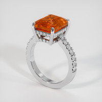5.45 Ct. Orange Sapphire Ring, 14K White Gold 2