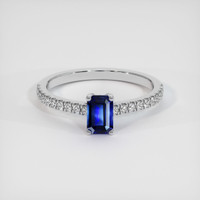 0.58 Ct. Sapphire Ring, 14K White Gold 1