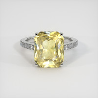6.13 Ct. Yellow Sapphire Ring, 14K White Gold 1