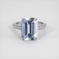 7.02 Ct. Purplish Blue Sapphire Ring, 18K White Gold 1