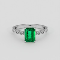 1.32 Ct. Emerald Ring, 18K White Gold 1