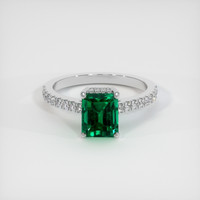 2.60 Ct. Emerald Ring, 18K White Gold 1