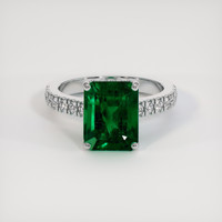4.25 Ct. Emerald Ring, 18K White Gold 1