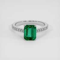 2.10 Ct. Emerald Ring, 18K White Gold 1
