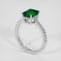 2.10 Ct. Emerald Ring, 18K White Gold 2