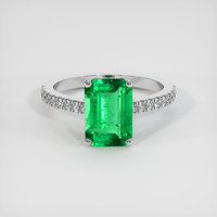 1.90 Ct. Emerald Ring, 18K White Gold 1