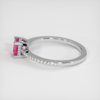 0.74 Ct. Pink Sapphire Ring, 18K White Gold 4