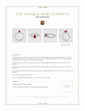 Ruby Ring 0.75 Ct., 18K White Gold Appraisal