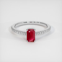 0.48 Ct. Ruby Ring, 18K White Gold 1