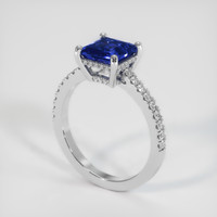 2.05 Ct. Blue Sapphire Ring, 18K White Gold 2