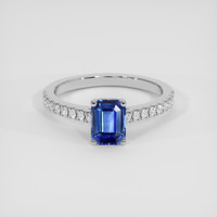 1.16 Ct. Blue Sapphire Ring, 18K White Gold 1