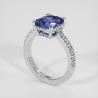 2.55 Ct. Purplish Blue Sapphire Ring, 18K White Gold 2