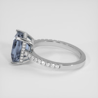 3.65 Ct. Blue Sapphire Ring, 18K White Gold 4