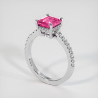 2.03 Ct. Pink Sapphire Ring, 18K White Gold 2