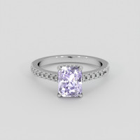2.07 Ct. Purple Sapphire Ring, 18K White Gold 1