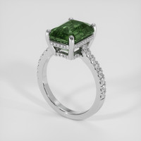 5.10 Ct. Bluish Green Sapphire Ring, 18K White Gold 2