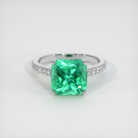 4.21 Ct. Emerald Ring, 18K White Gold 1