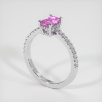 1.08 Ct. Purplish Pink Sapphire Ring, 18K White Gold 2