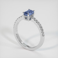 1.11 Ct. Blue Sapphire Ring, 18K White Gold 2