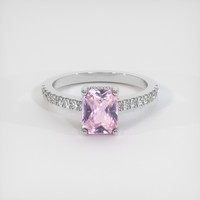 2.10 Ct. Pink Sapphire Ring, 18K White Gold 1