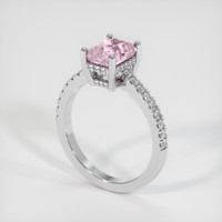 2.10 Ct. Pink Sapphire Ring, 18K White Gold 2
