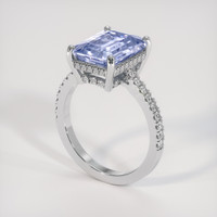 5.01 Ct. Blue Sapphire Ring, 18K White Gold 2