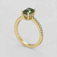 1.20 Ct. Yellowish Green Sapphire Ring, 10K Yellow Gold 2
