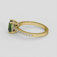 1.20 Ct. Yellowish Green Sapphire Ring, 10K Yellow Gold 4