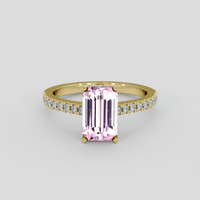 2.53 Ct. Pink Sapphire Ring, 14K Yellow Gold 1