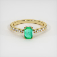 0.43 Ct. Emerald Ring, 18K Yellow Gold 1