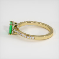 0.43 Ct. Emerald Ring, 18K Yellow Gold 4