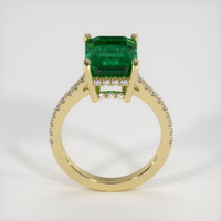 4.15 Ct. Emerald Ring, 18K Yellow Gold 3