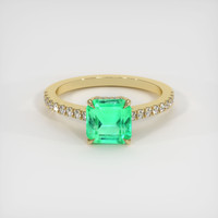 1.01 Ct. Emerald Ring, 18K Yellow Gold 1