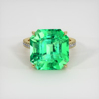 17.22 Ct. Emerald Ring, 18K Yellow Gold 1