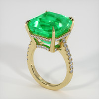 17.22 Ct. Emerald Ring, 18K Yellow Gold 2