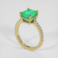 2.97 Ct. Emerald Ring, 18K Yellow Gold 2