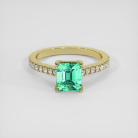 1.46 Ct. Emerald Ring, 18K Yellow Gold 1