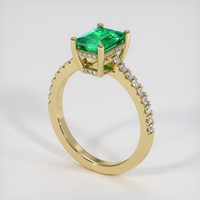 1.19 Ct. Emerald Ring, 18K Yellow Gold 2