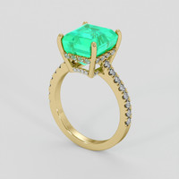 5.21 Ct. Emerald Ring, 18K Yellow Gold 2