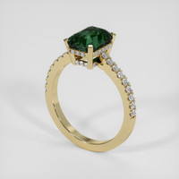 3.41 Ct. Bluish Green Sapphire Ring, 18K Yellow Gold 2