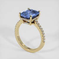 5.44 Ct. Blue Sapphire Ring, 18K Yellow Gold 2