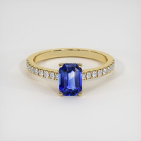 1.11 Ct. Blue Sapphire Ring, 18K Yellow Gold 1
